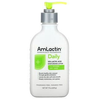 Amlactin, De uso diario, Loción humectante con ácido láctico al 12%, Sin fragancia, 225 g (7,9 oz)