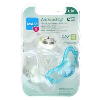 MAM‏, Air Day & Night Pacifier, 6-16 Months, 3 Count