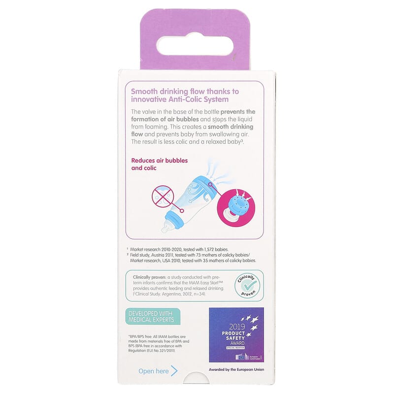 Kit Esterilizador De Biberones MAM Para Microondas - Incluye 6 Biberones Anticólicos Y Pinzas