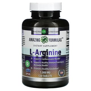 Amazing Nutrition, L-Arginina, 1.000 mg, 120 Comprimidos