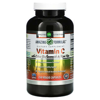 Amazing Nutrition, Vitamine C, bioflavonoïdes d'agrumes et cynorrhodons, 250 capsules végétariennes
