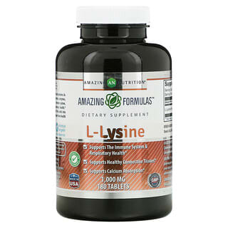 Amazing Nutrition, L-Lysine, 1,000 mg, 180 Tablets
