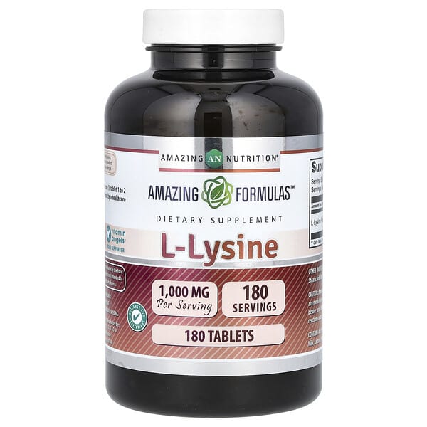 Amazing Nutrition Amazing Formulas, L-Lysine, 1,000 mg, 180 Tablets