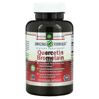 Amazing Nutrition, Quercetina y bromelaína, 120 cápsulas vegetales
