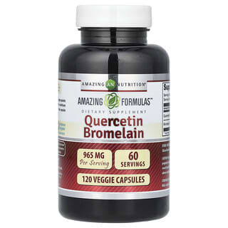 Amazing Nutrition, Quercetin Bromelain, 965 mg, 120 Sebze Kapsülü (Kapsül Başına 482 mg)