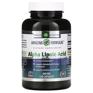 Amazing Nutrition,  Альфа-липоевая кислота, 600 мг, 120 капсул