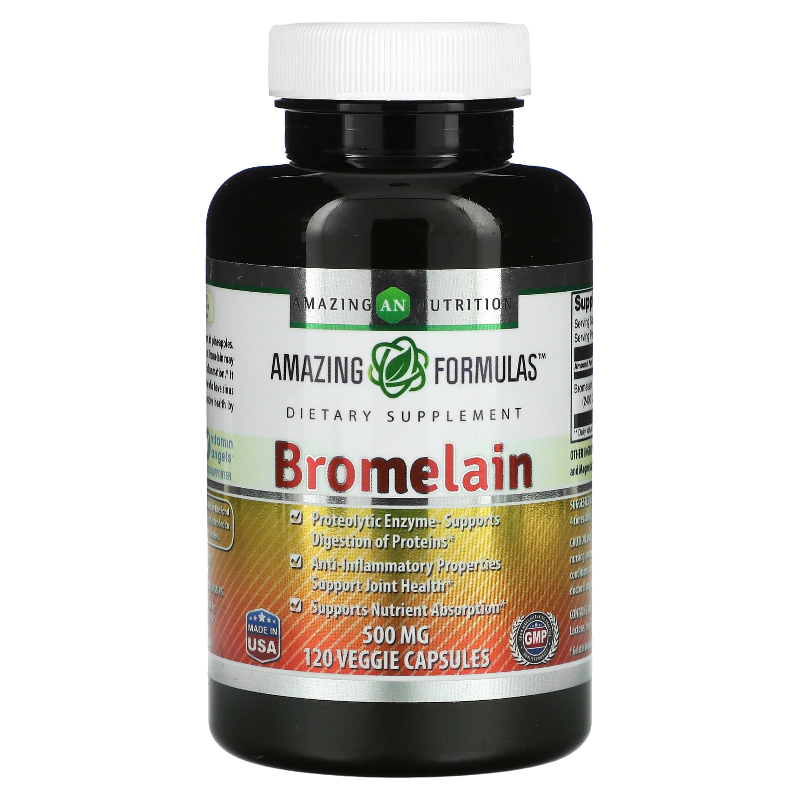 Amazing Nutrition, Bromelain, 500 mg, 120 Veggie Capsules