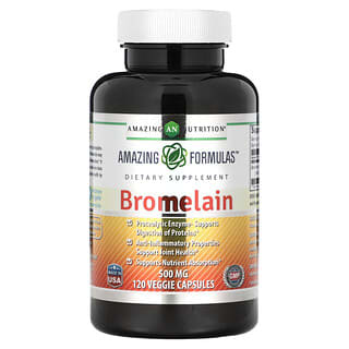 Amazing Nutrition, бромелаин, 500 мг, 120 растительных капсул