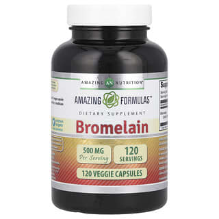 Amazing Nutrition, Bromelaína, 500 mg, 120 Cápsulas Vegetais
