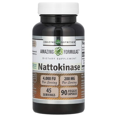 Amazing Nutrition, Nattokinase, 200 mg, 90 Vegetarian Capsules (100 mg per capsule)