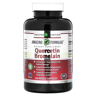 Amazing Nutrition, Bromelina de Quercetina, 240 Cápsulas Vegetais