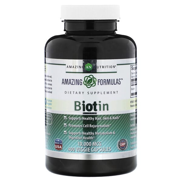 Amazing Nutrition, Biotin, 10,000 mcg, 400 Veggie Capsules