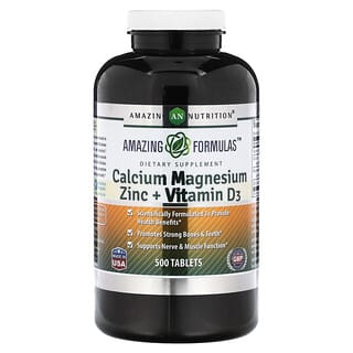 Amazing Nutrition, Calcium Magnesium Zinc + Vitamin D3, 500 Tablets