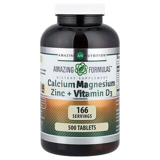 Amazing Nutrition, Amazing Formulas, Calcium Magnésium Zinc + Vitamine D3, 500 comprimés