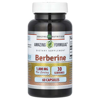 Amazing Nutrition, Berberina, 1.000 mg, 60 Cápsulas (500 mg por Cápsula)
