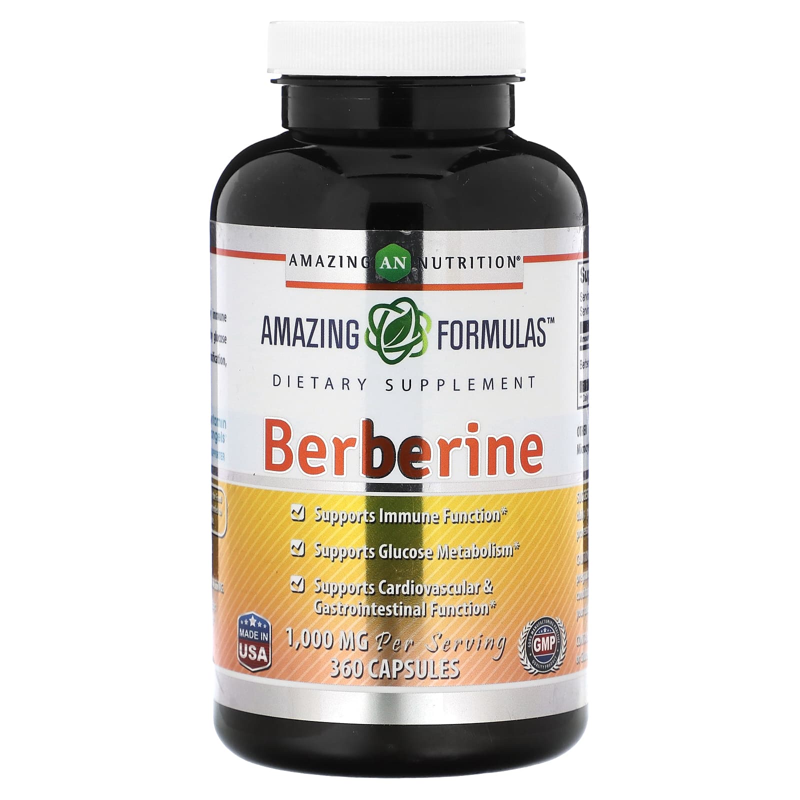 Amazing Nutrition, Berberine, 1,000 mg, 360 Capsules (500 mg per Capsule)