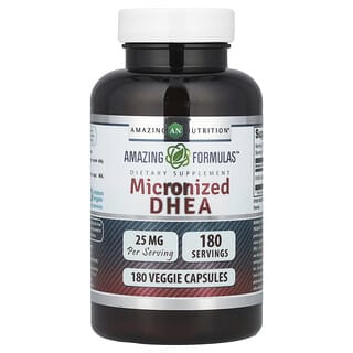 Amazing Nutrition, DHEA micronizado, 25 mg, 180 Cápsulas Vegetais
