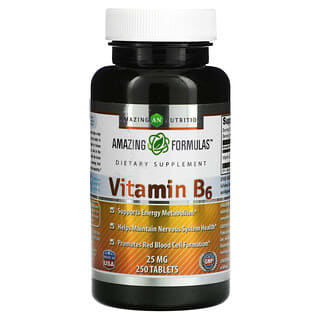 Amazing Nutrition, Витамин B6, 25 мг, 250 таблеток