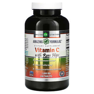 Amazing Nutrition, Vitamina C con rosa mosqueta, 1000 mg, 240 comprimidos