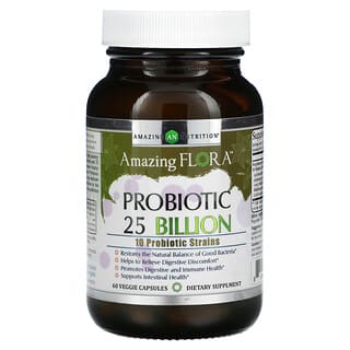 Amazing Nutrition, Amazing Flora, Probiotique, 25 milliards d'UFC, 60 capsules végétariennes