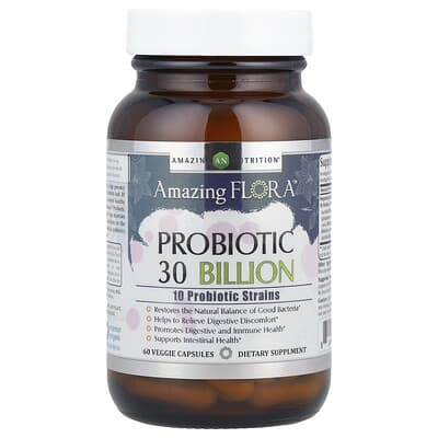 Amazing Nutrition, Amazing Flora™, Probiotic, 30 Billion CFU, 60 Veg Capsules