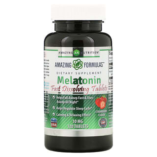 Amazing Nutrition, Melatonin, Strawberry, 10 mg, 120 Tablets