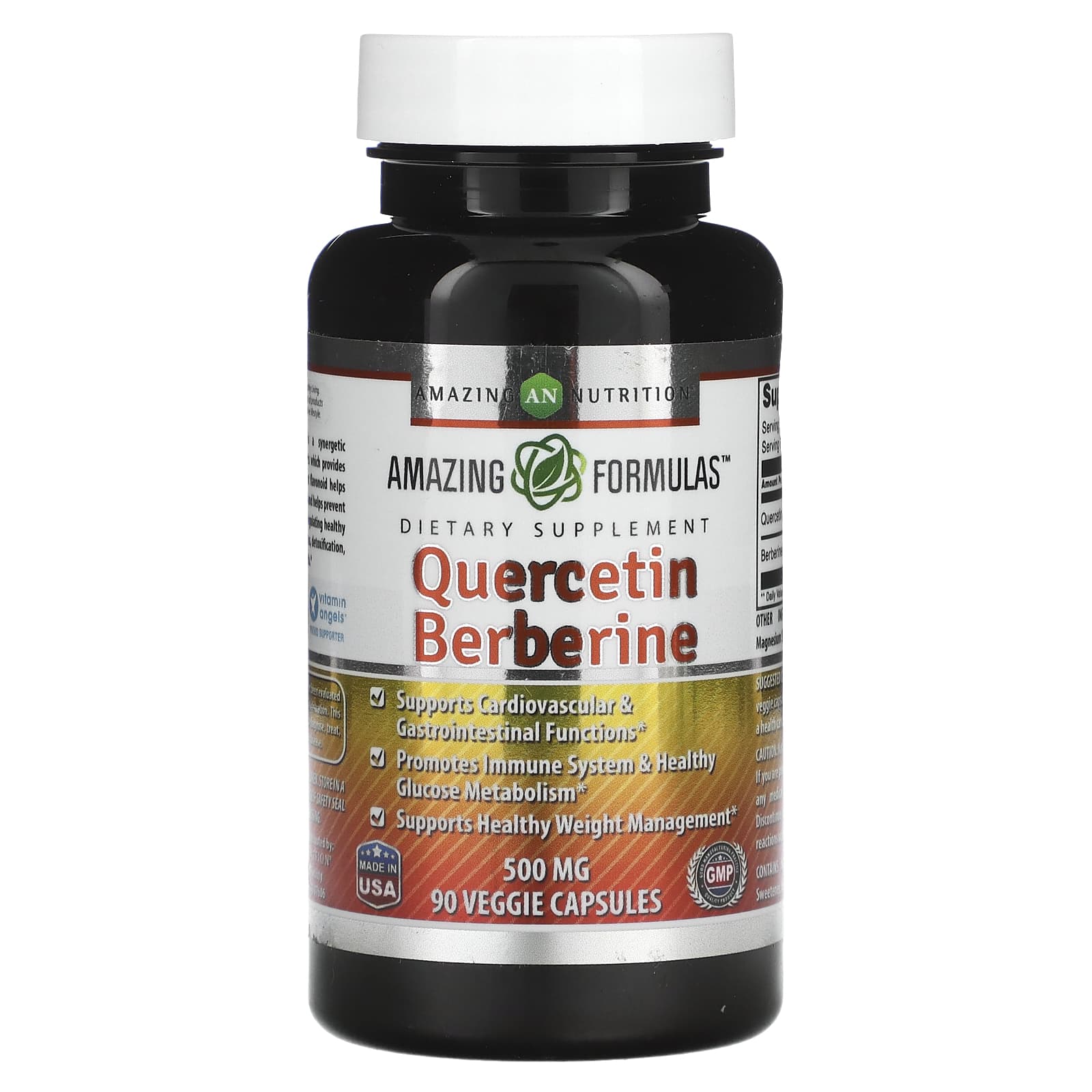 Amazing Nutrition, Quercetin Berberine, 500 mg, 90 Veggie Capsules