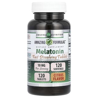 Amazing Nutrition, Мелатонин, цитрусовые, 10 мг, 120 таблеток