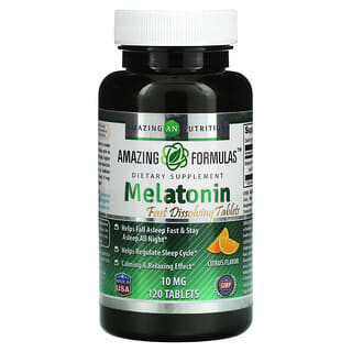 Amazing Nutrition, Melatonina, Cítricos, 10 mg, 120 comprimidos