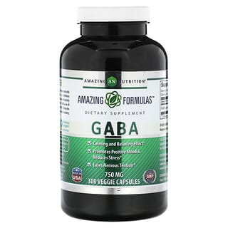 Amazing Nutrition, GABA, 750 mg, 300 cápsulas vegetales