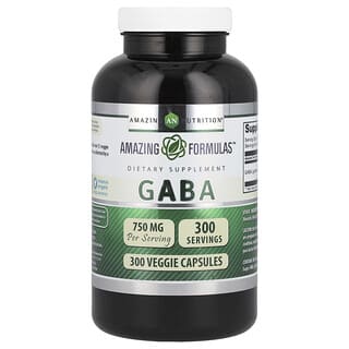 Amazing Nutrition, GABA, 750mg, 베지 캡슐 300정
