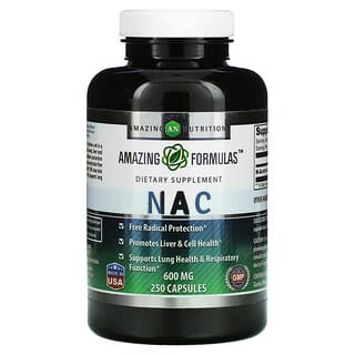 Amazing Nutrition, NAC, N-Acetylcystein, 600 mg, 250 Kapseln
