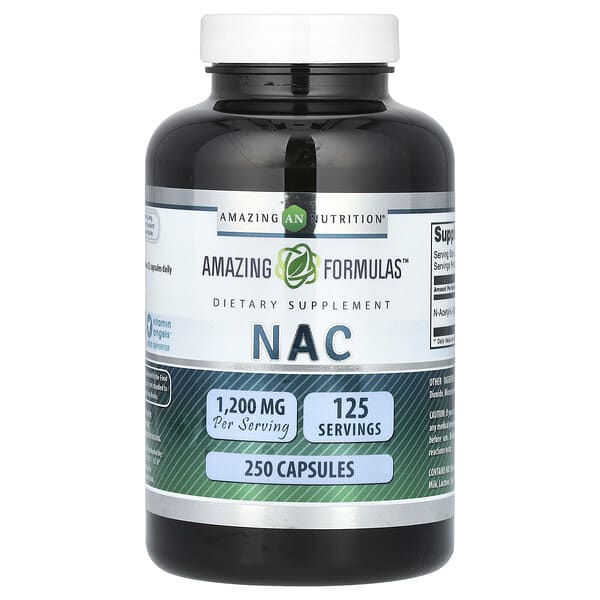Amazing Nutrition, NAC，1200 毫克，250 粒膠囊（每粒膠囊 600 毫克）