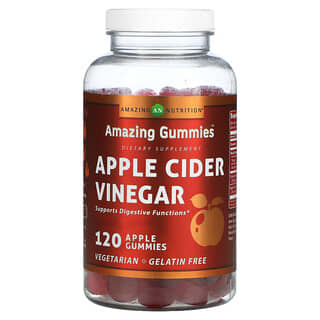 Amazing Nutrition, Amazing Gummies, яблочный уксус, яблоко, 120 жевательных таблеток
