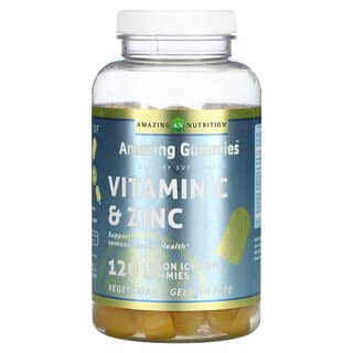 Amazing Nutrition, Gomitas increíbles, Vitamina C y zinc, Paleta de limón, 120 gomitas