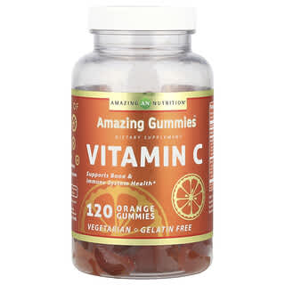 أميزينغ نيوترشن‏, Amazing Gummies ™ ، فيتامين جـ ، برتقال ، 120 علكة