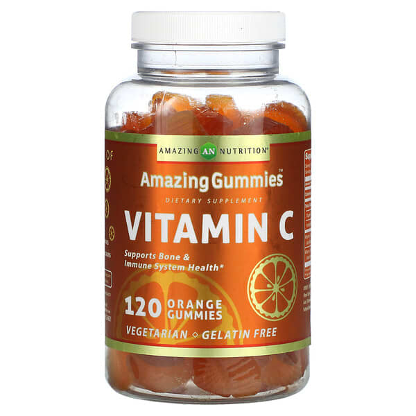 Amazing Nutrition, Amazing Fruchtgummis, Vitamin C, Orange, 120 Fruchtgummis