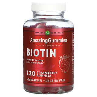 Amazing Nutrition, Amazing Gummies, Biotin, Strawberry, 120 Gummies
