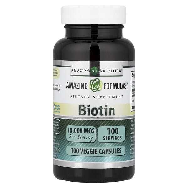 Biotin, 10,000 mcg, 100 Veggie Capsules