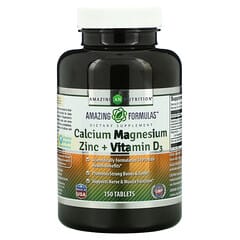 Amazing Nutrition, Cálcio, Magnésio, Zinco + Vitamina D3, 150 Comprimidos