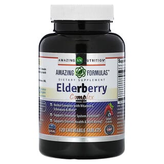 Amazing Nutrition, Elderberry Complex, Berry, 120 Chewable Tablets