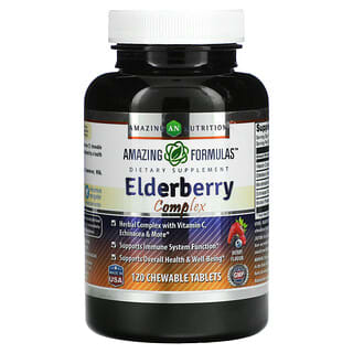 Amazing Nutrition, Elderberry Complex, Berry, 120 Chewable Tablets