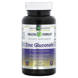 Amazing Nutrition, Gluconato de Zinco, 50 mg, 120 Comprimidos