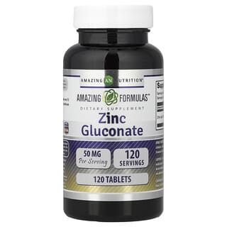 Amazing Nutrition, Amazing Formulas™, Zinc Gluconate, 50 mg, 120 Tablets