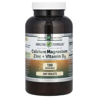Amazing Nutrition, Amazing Formulas, Calcium Magnésium Zinc + Vitamine D3, 300 comprimés