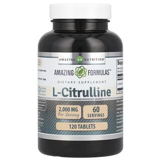 Amazing Nutrition, L-Citrulina, 2.000 mg, 120 Comprimidos (1.000 mg por Comprimido)