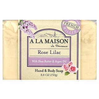 A La Maison de Provence, кусковое мыло для рук и тела, роза и сирень, 250 г (8,8 унции)