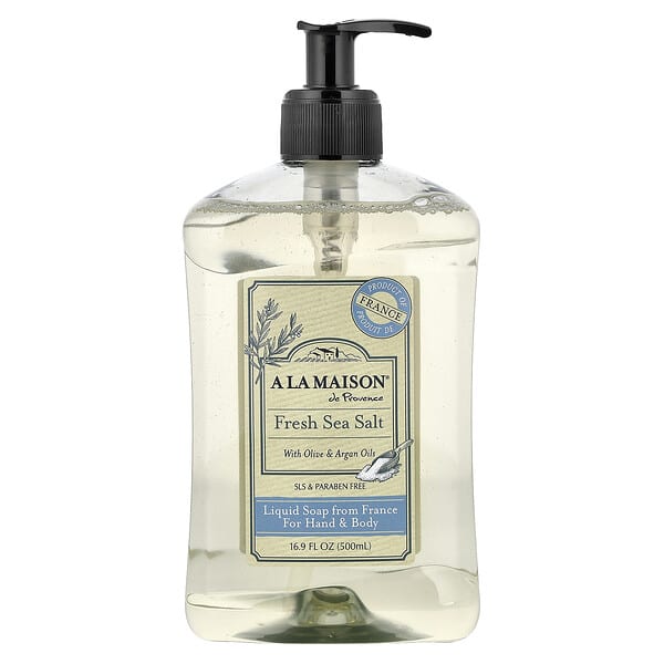 A La Maison de Provence, 손과 몸용 액상 비누, 생 천일염, 500ml(16.9fl oz)