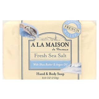 A La Maison de Provence, Jabón en barra para manos y cuerpo, Sal marina fresca, 250 g (8,8 oz)