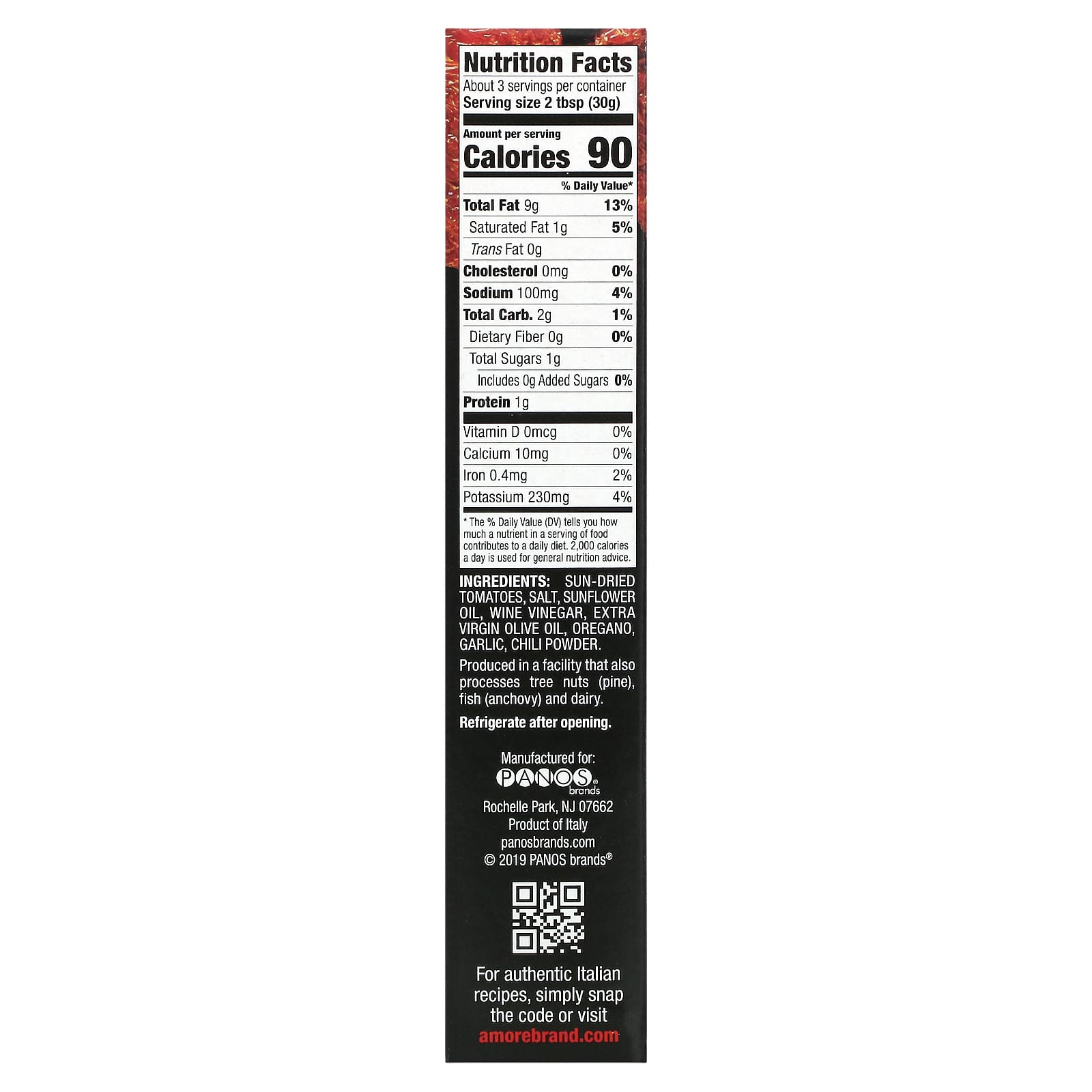 Amore, SunDried Tomato Paste , 2.8 oz (79 g)